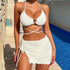 Desire Three Piece White Swimsuit
